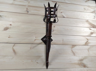Hand Forged Wrought Iron Wall Sconce: Medieval Viking Torch Lantern
