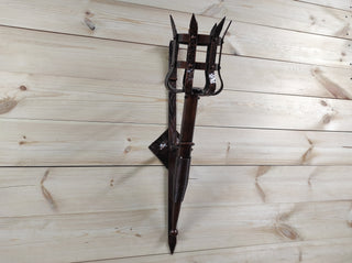 Hand Forged Wrought Iron Wall Sconce: Medieval Viking Torch Lantern