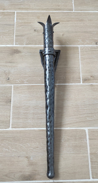 Hand Forged Wrought Iron Viking Torch Sconce - Medieval Wall Lantern