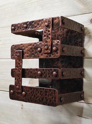 Handmade Wrought Iron Wall Lamp: Viking Decor Lantern