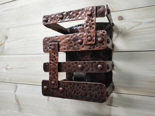 Handmade Wrought Iron Wall Lamp: Viking Decor Lantern