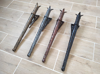 Hand Forged Wrought Iron Viking Torch Sconce - Medieval Wall Lantern