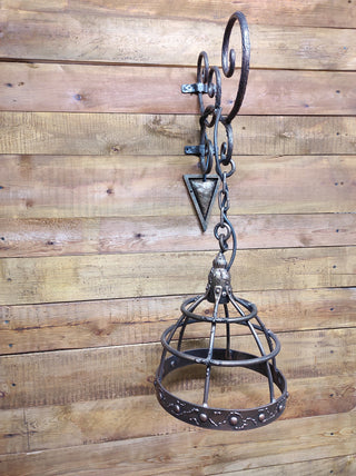 Hand Forged Metal Wall Lamp: Medieval Style Lighting