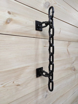 Barn door handle Chain, metal door pull, original door handle, handmade handle, workshop handle, garage handle