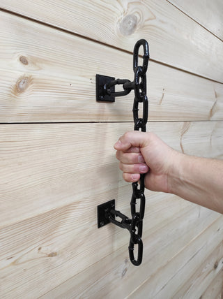 Handmade Forged Steel Chain Barn Door Handle: Metal Door Pull