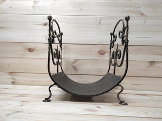 Log holder, Firewood storage, Firewood rack, Firewood basket, Metal basket for firewood, Storage basket, Wrought iron basket