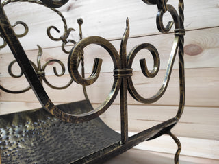 Hand Forged Wrought Iron Firewood Basket - Custom Color Log Holder