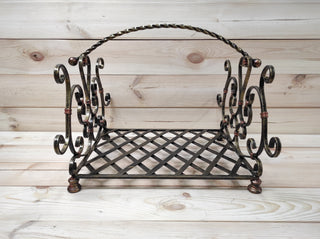 Log holder, Firewood storage, Firewood rack, Firewood basket, Metal basket for firewood, Storage basket, Wrought iron basket