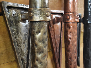 Hand Forged Wrought Iron Viking Torch Sconce - Medieval Wall Light