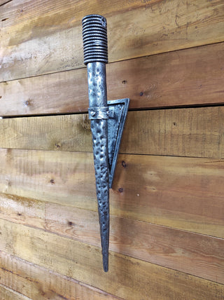 Hand Forged Wrought Iron Viking Torch Sconce - Medieval Wall Light