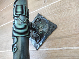 Hand Forged Wrought Iron Wall Sconce: Viking Medieval Torch Lantern
