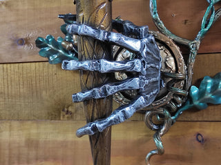 Hand Forged Wrought Iron Wall Sconce: Medieval Viking Torch Lantern