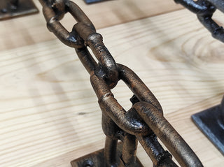 Hand Forged Iron Chain Door Handle: Rustic Barn Decor