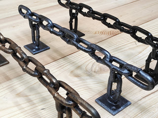Hand Forged Iron Chain Door Handle: Rustic Barn Decor