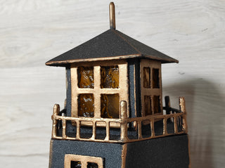 Handmade Wrought Iron Lighthouse Lamp: Bedside Night Light