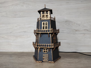 Handmade Wrought Iron Lighthouse Lamp: Bedside Night Light