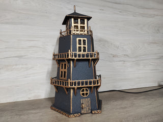 Handmade Wrought Iron Lighthouse Lamp: Bedside Night Light
