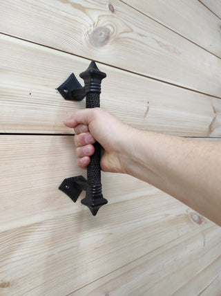 Hand Forged Barn Door Handle: Rustic Medieval Style