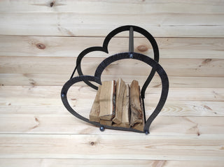 Firewood storage basket, Firewood rack Heart, Metal basket for firewood, Fireplace basket, Storage basket, Wrought iron baskets