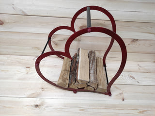 Log holder, Firewood storage, Firewood rack Heart, Firewood basket, Metal basket for firewood, Storage basket, Wrought iron basket