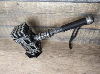 Hand Forged Wrought Iron Viking Hammer: Decorative Iron Gift, Thor hammer