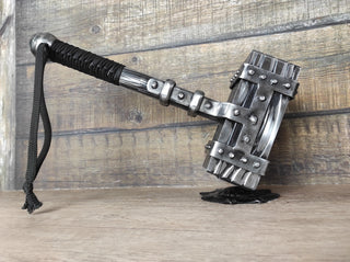 Hand Forged Wrought Iron Viking Hammer: Decorative Thor Hammer