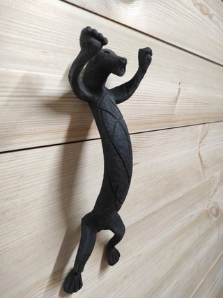 Hand Forged Dog Door Handle: Metal Barn Door Hardware