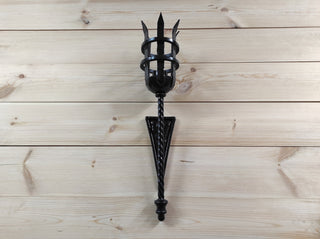 Hand Forged Wrought Iron Wall Sconce: Medieval Viking Torch Lantern