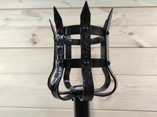 Hand Forged Wrought Iron Wall Sconce: Medieval Viking Torch