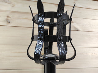 Hand Forged Wrought Iron Wall Sconce: Medieval Viking Torch