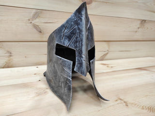Handmade Spartan Helmet Axe Holder: Metal Axe Stand