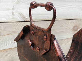 Handmade Wrought Iron Firewood Basket: Rustic Fireplace Log Holder