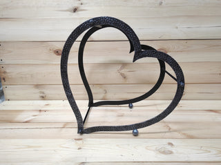 Heart Firewood Basket: Wrought Iron Fireplace Log Holder