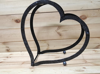 Heart Firewood Basket: Wrought Iron Fireplace Log Holder