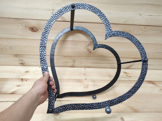 Heart Firewood Basket: Wrought Iron Fireplace Log Holder