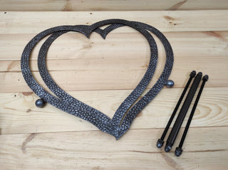 Heart Firewood Basket: Wrought Iron Fireplace Log Holder
