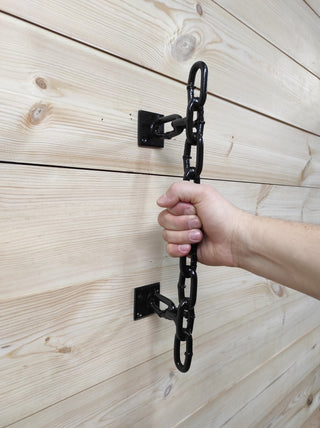 Handmade Forged Steel Chain Barn Door Handle: Metal Door Pull