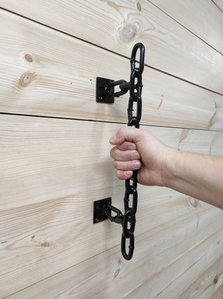 Barn door handle Chain, metal door pull, original door handle, handmade handle, workshop handle, garage handle