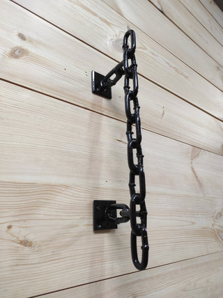 Barn door handle Chain, metal door pull, original door handle, handmade handle, workshop handle, garage handle