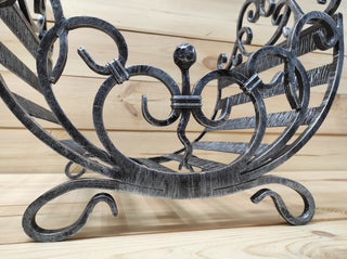 Hand Forged Firewood Basket: Wrought Iron Log Holder