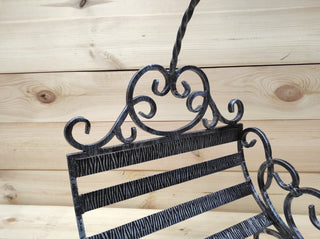 Hand Forged Firewood Basket: Wrought Iron Log Holder