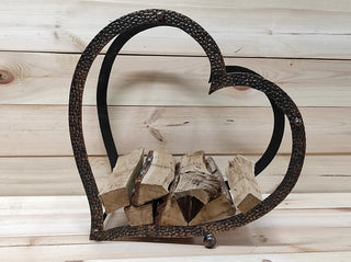 Firewood storage basket, Firewood rack Heart, Metal basket for firewood, Fireplace basket, Storage basket, Wrought iron baskets