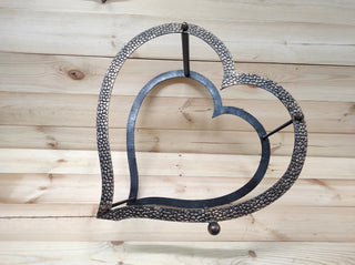 Handmade Heart Firewood Rack: Wrought Iron Fireplace Basket