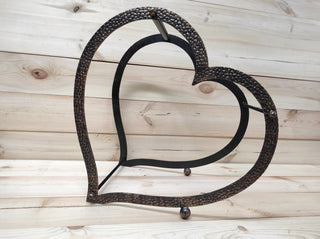 Handmade Heart Firewood Rack: Wrought Iron Fireplace Basket