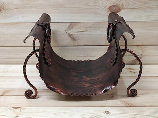 Handmade Wrought Iron Log Holder: Rustic Firewood Basket