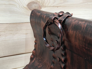 Handmade Wrought Iron Log Holder: Rustic Firewood Basket