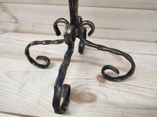 Hand Forged Fireplace Tools Set: Iron Fire Poker, Tongs, Shovel & Broom