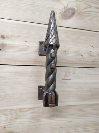 Hand Forged Iron Castle Door Handle: Medieval Barn Decor