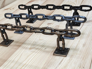 Hand Forged Iron Chain Door Handle: Rustic Barn Decor