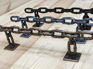 Hand Forged Iron Chain Door Handle: Rustic Barn Decor